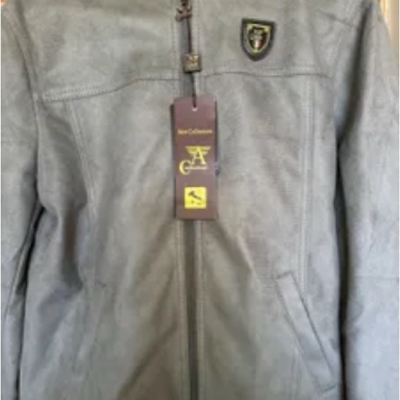 Armani Collezoni Gray Suede Jacket - Picture 3 of 4